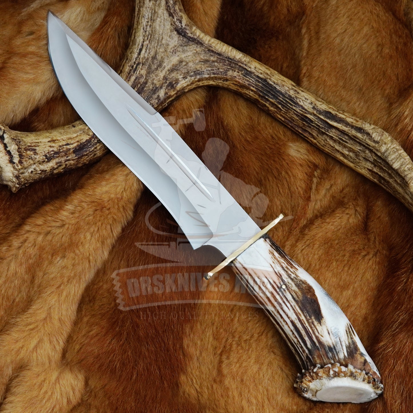 D2 Steel Handmade Mirro polished Hunting Bowie knife With Cover | DRSKNIVES HUB