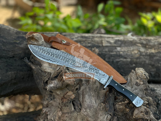 Handcrafted Damascus Steel Kukri Knife | 18" Micarta Handle Camping Knife | DRSKNIVES HUB