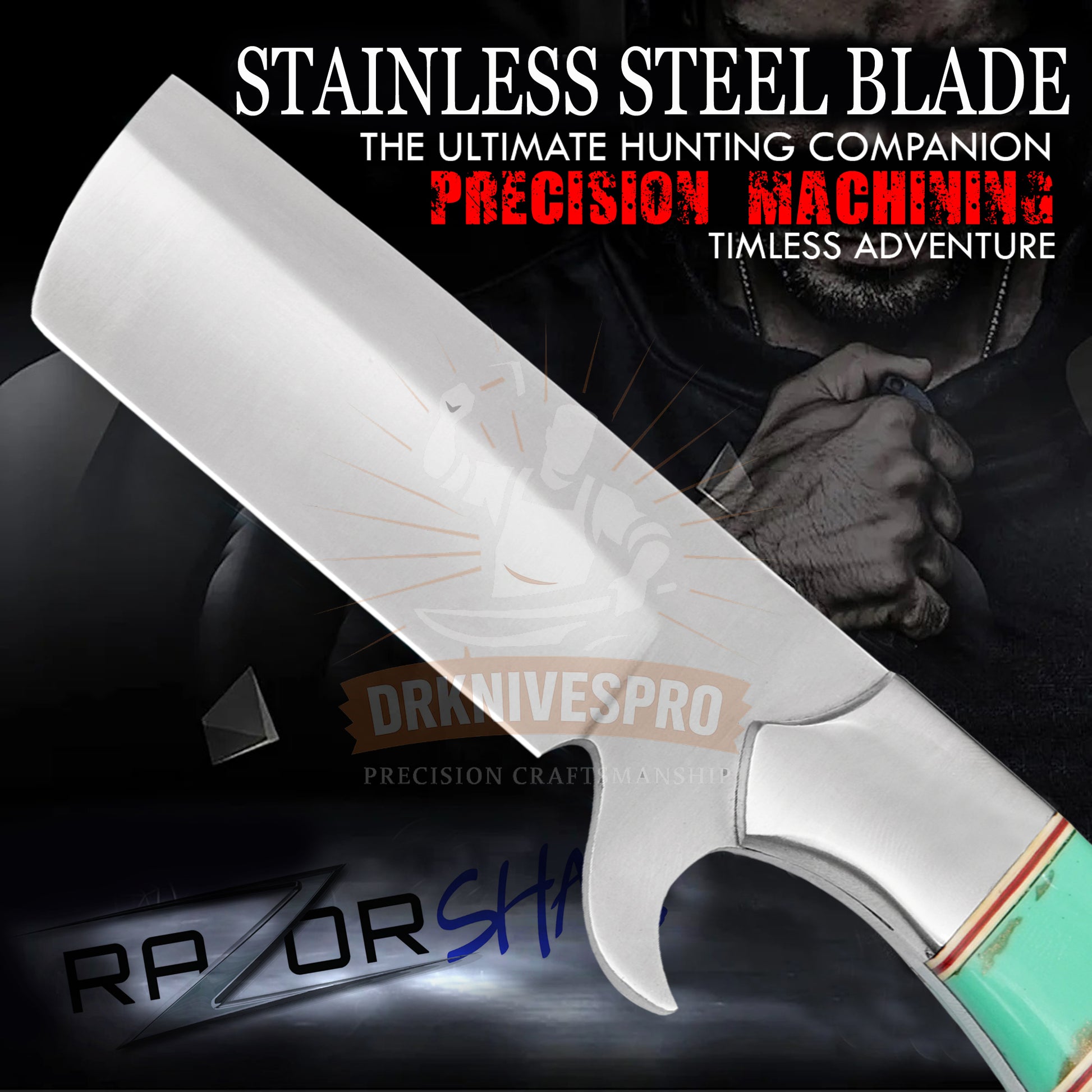 Handmade J2 Steel Blade Cowboy Bull Cutter Knife With Leather Sheath | DRSKNIVES HUB