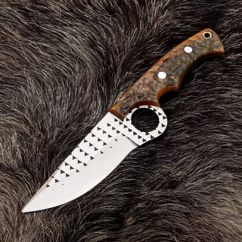 Custom Handmade Damascus Steel Resp Steel Skinner Knife With Leather Sheath Cover