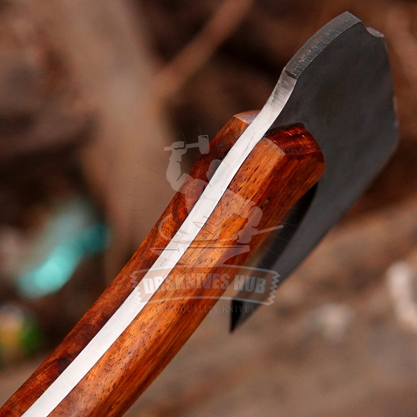 Bushcraft Axe – Full Tang Outdoor Hatchet with Wooden Handle | DRSKNIVES HUB