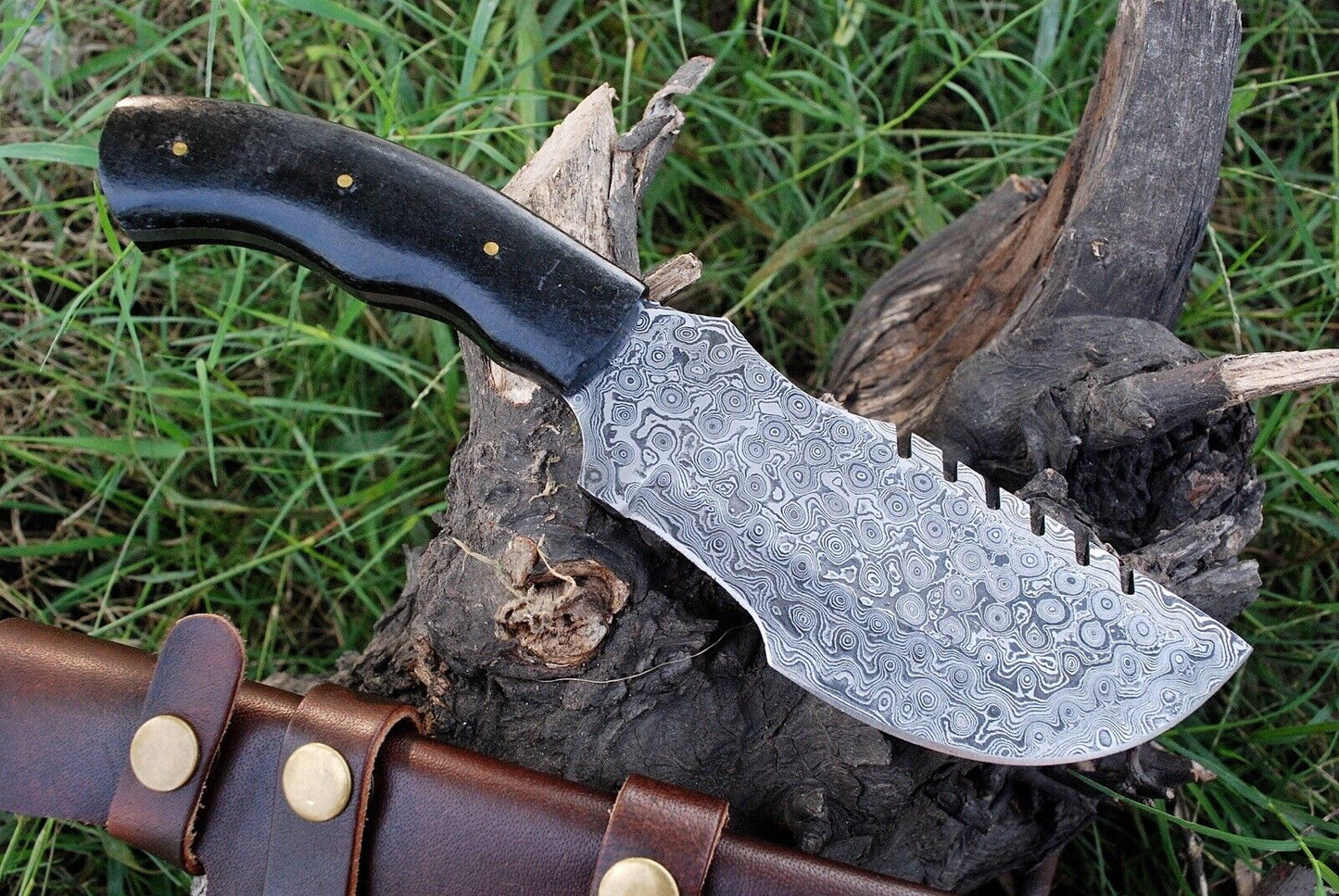 Handmade Damascus Steel Tracking knife Damascus Steel Fixed Blade Full Tang knife