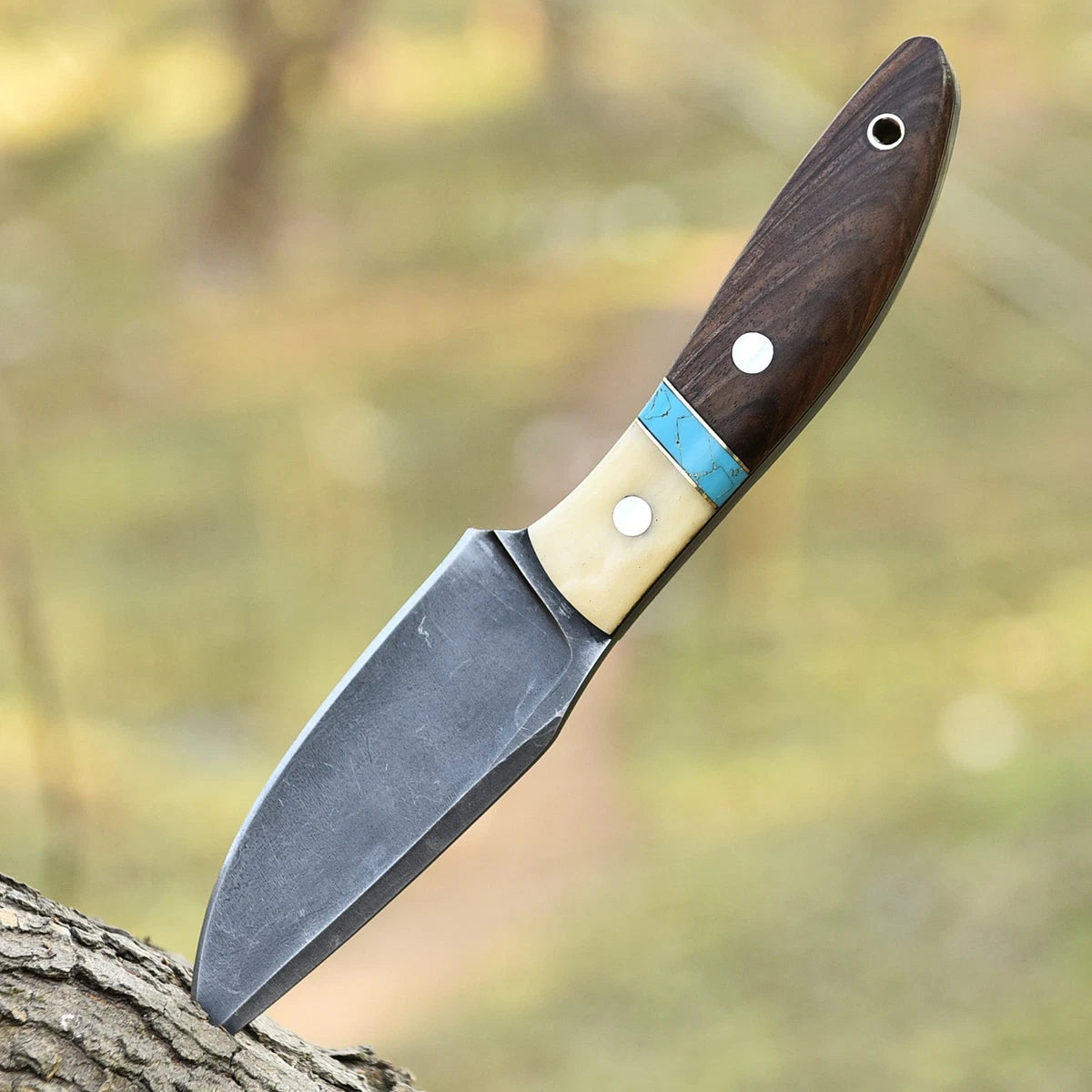 Cowboy Handmade Hunter with Sheath – Carbon Steel & Wood – DRS KNIVES HUB 