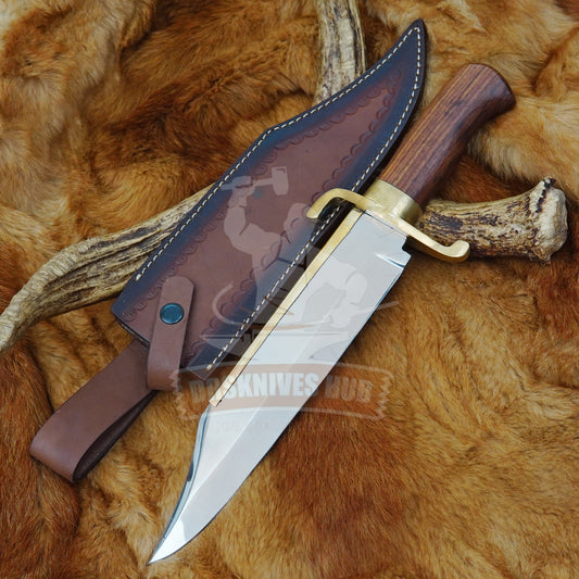 Handmade J2 Steel Bowie Knife Wood Handle With Leather Sheath Gift for her, Gift For him