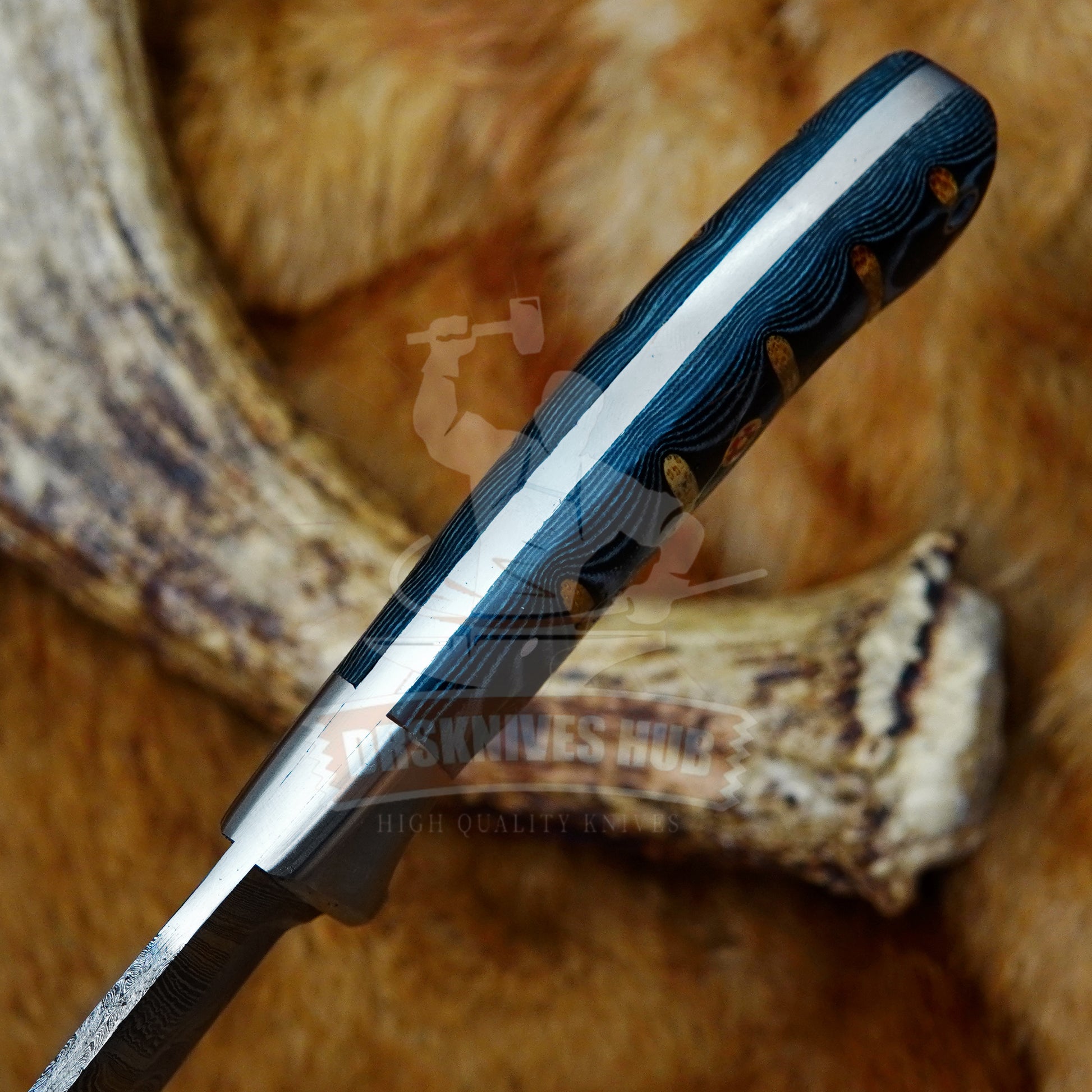 Valentine's Damascus Hunting Knife 10" – Micarta Handle | DRSKNIVES HUB