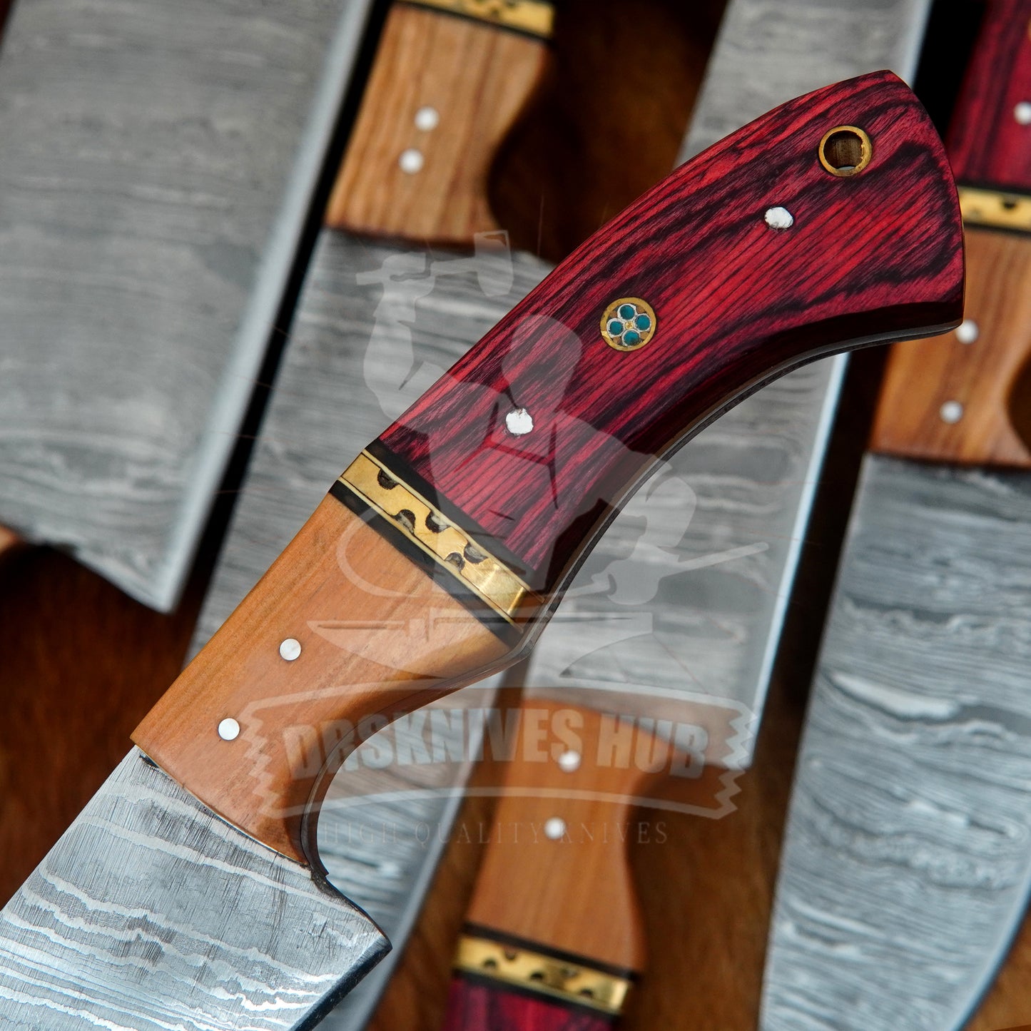 Premium 5-Piece Handmade Damascus Chef Knife Set –  Wood Handles | DRSKNIVES HUB