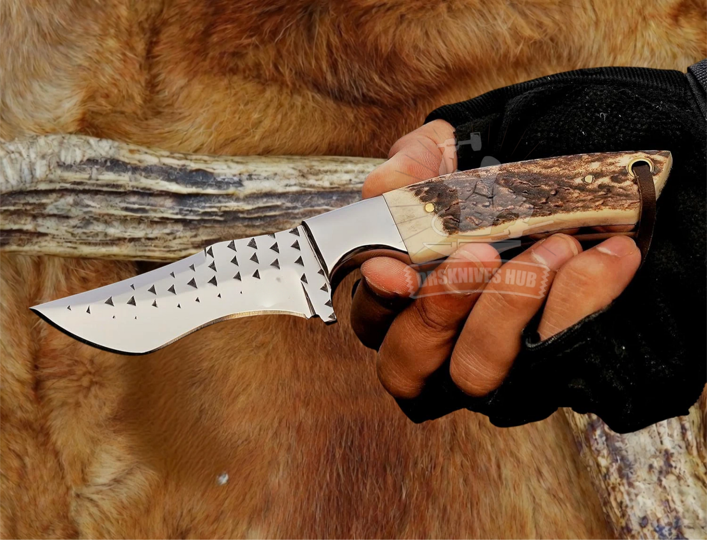 Hand-Forged Rasp Steel Cowboy Skinner Knife With Leather Sheath Cover