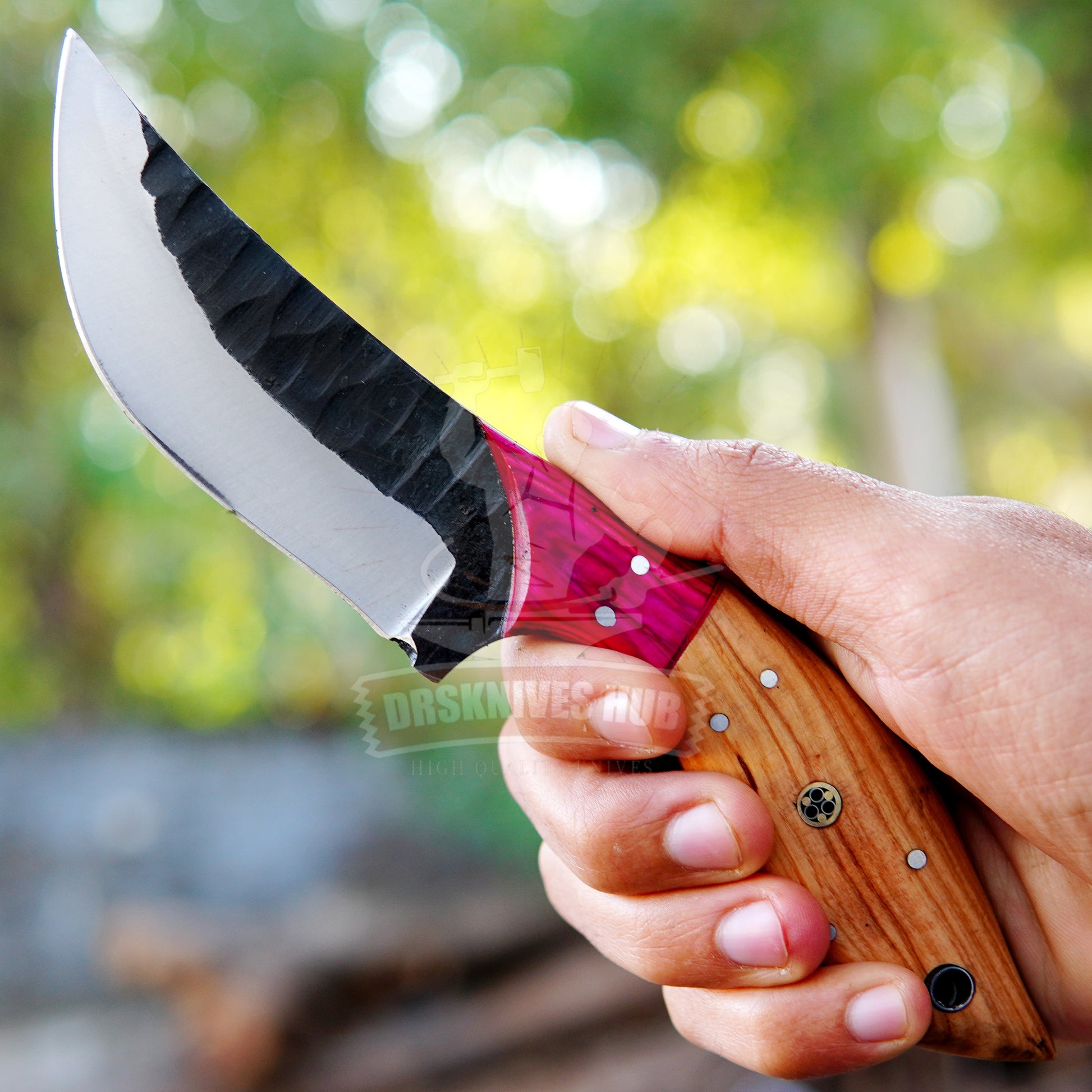 Damascus Skinner Knife – Handmade Hunting Knife | DRSKNIVES HUB