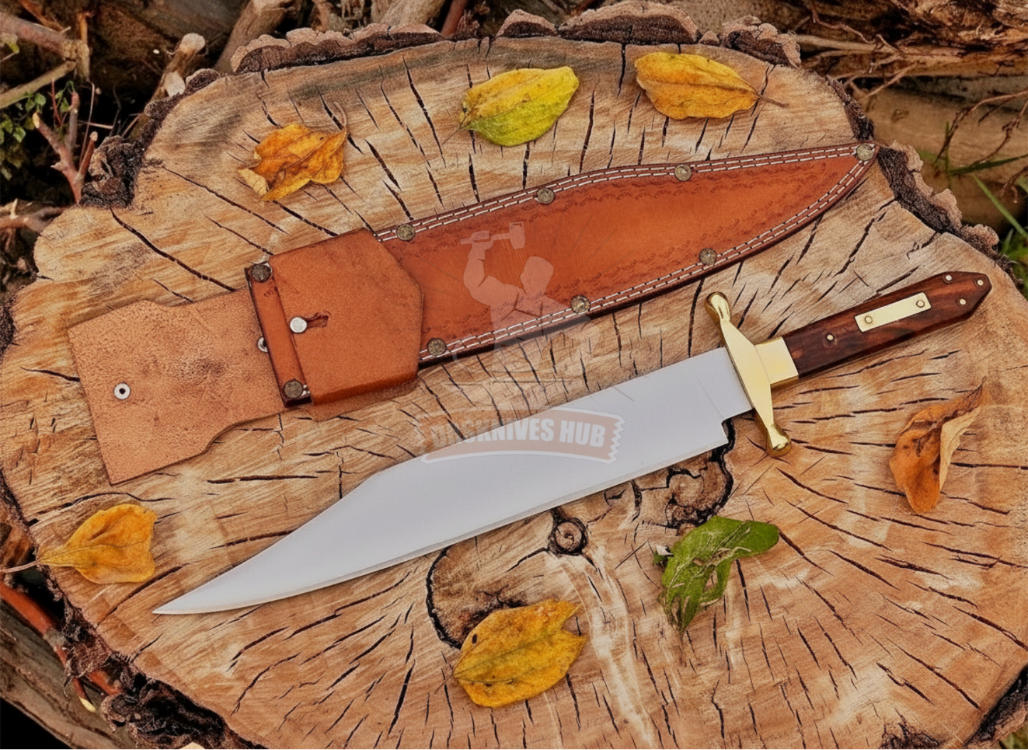 James Bowie Handmade D2 Steel Blade With Leather Sheath Cover