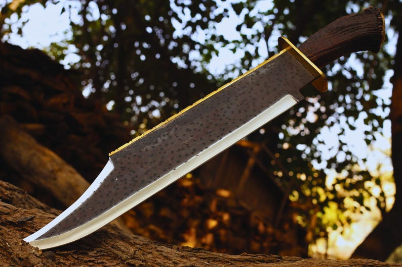 Custom Handmade Carbon Steel Blade Ramb Knife,Big Bowie Knife Antler Handle || Drs Knives Hub