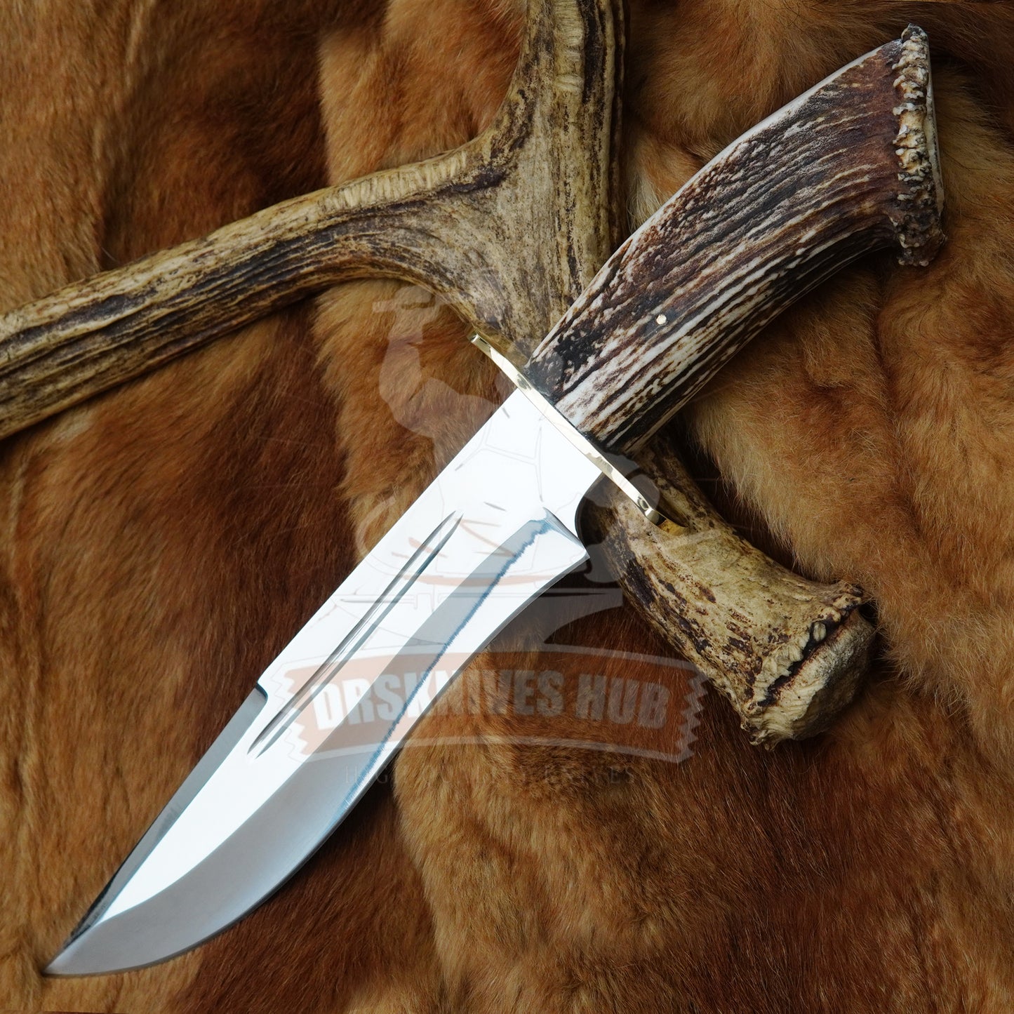 D2 Steel Handmade Mirro polished Hunting Bowie knife With Cover | DRSKNIVES HUB