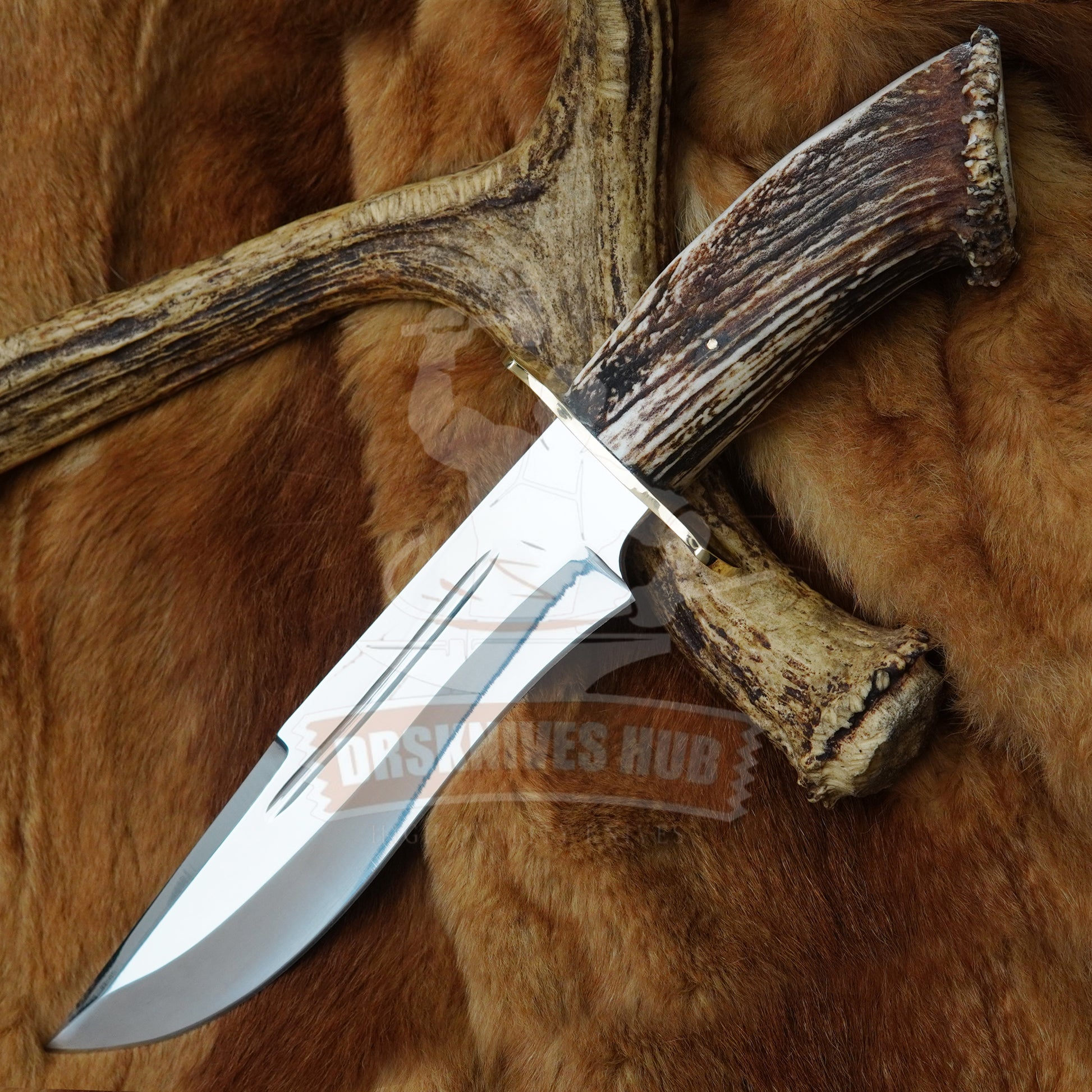 D2 Steel Handmade Mirro polished Hunting Bowie knife With Cover | DRSKNIVES HUB