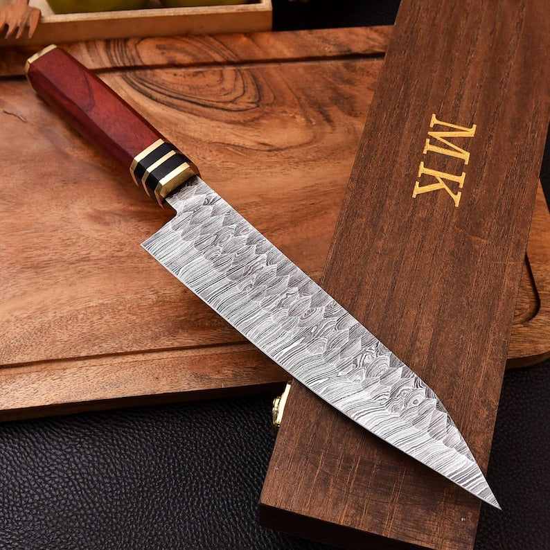 Beautiful Handmade Damascus Steel Blade Chef Knife