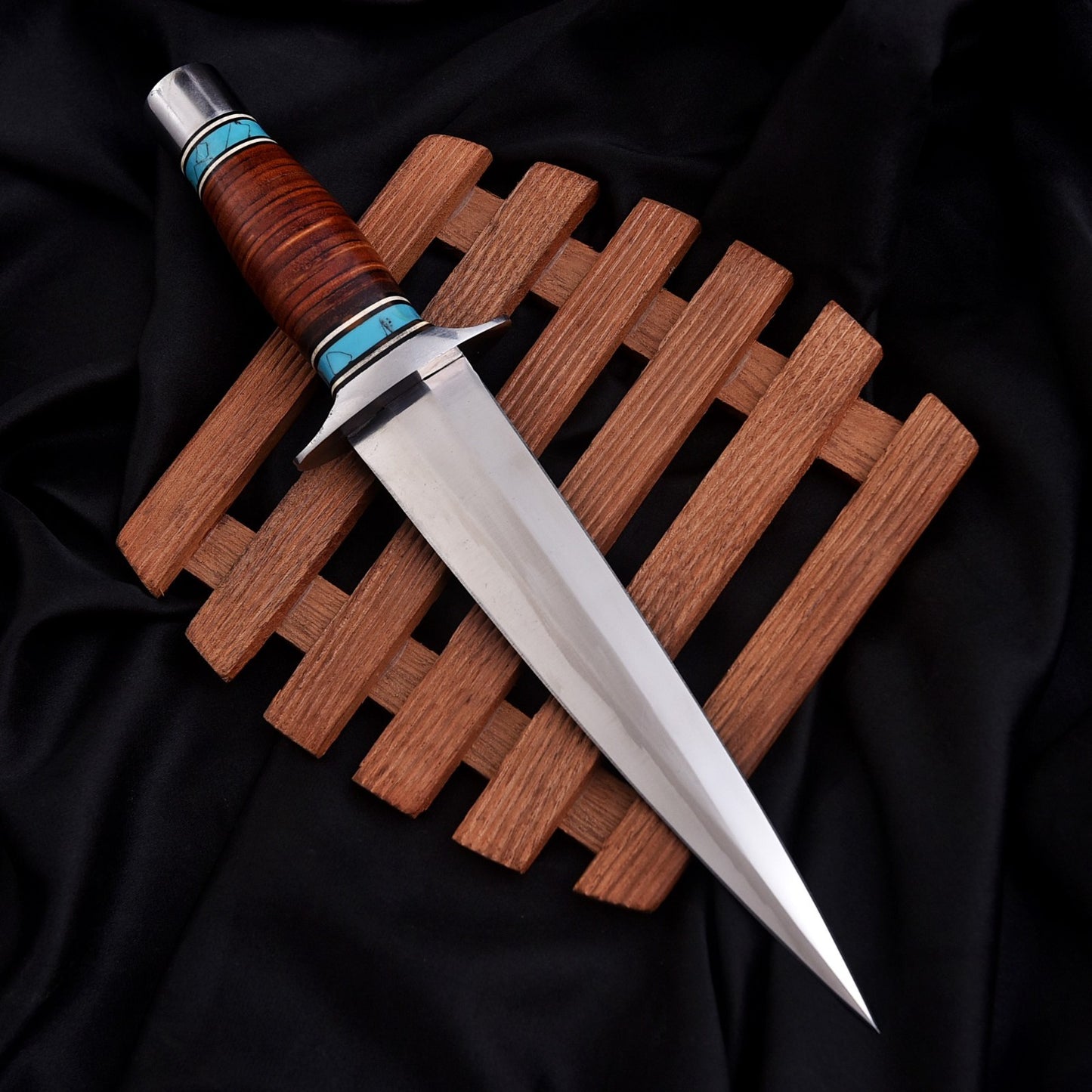 D2-Tool Steel Outdoor Knife 12" – Leather & Resin Handle | DRSKNIVES HUB