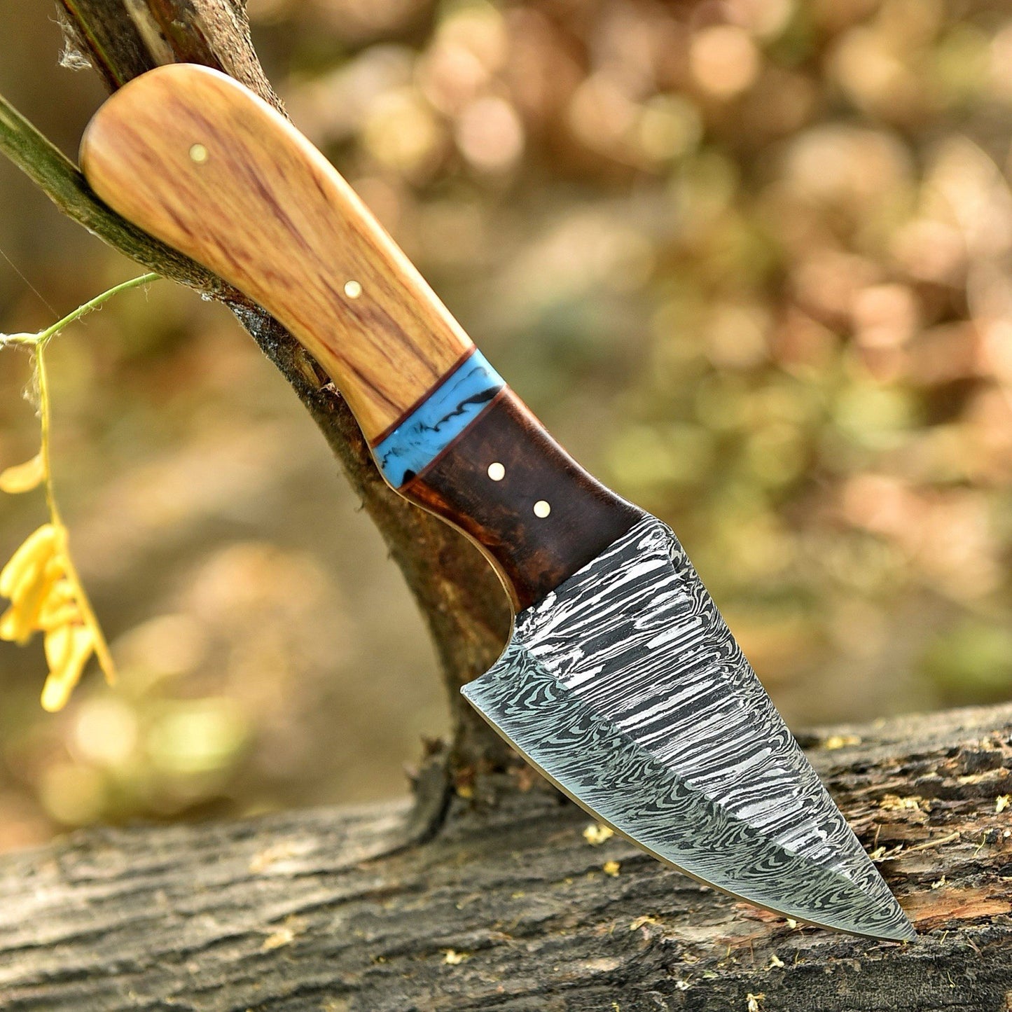Hanmade Outdoor Skinner Fix Blade Knife With Leather Cover