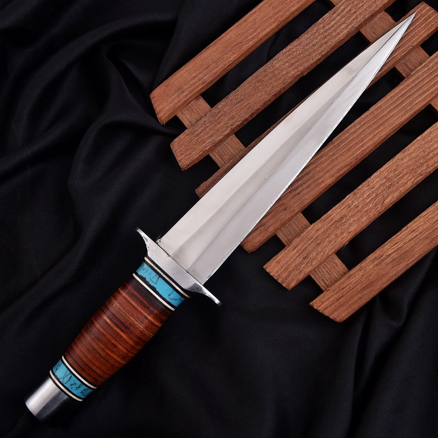 D2-Tool Steel Outdoor Knife 12" – Leather & Resin Handle | DRSKNIVES HUB