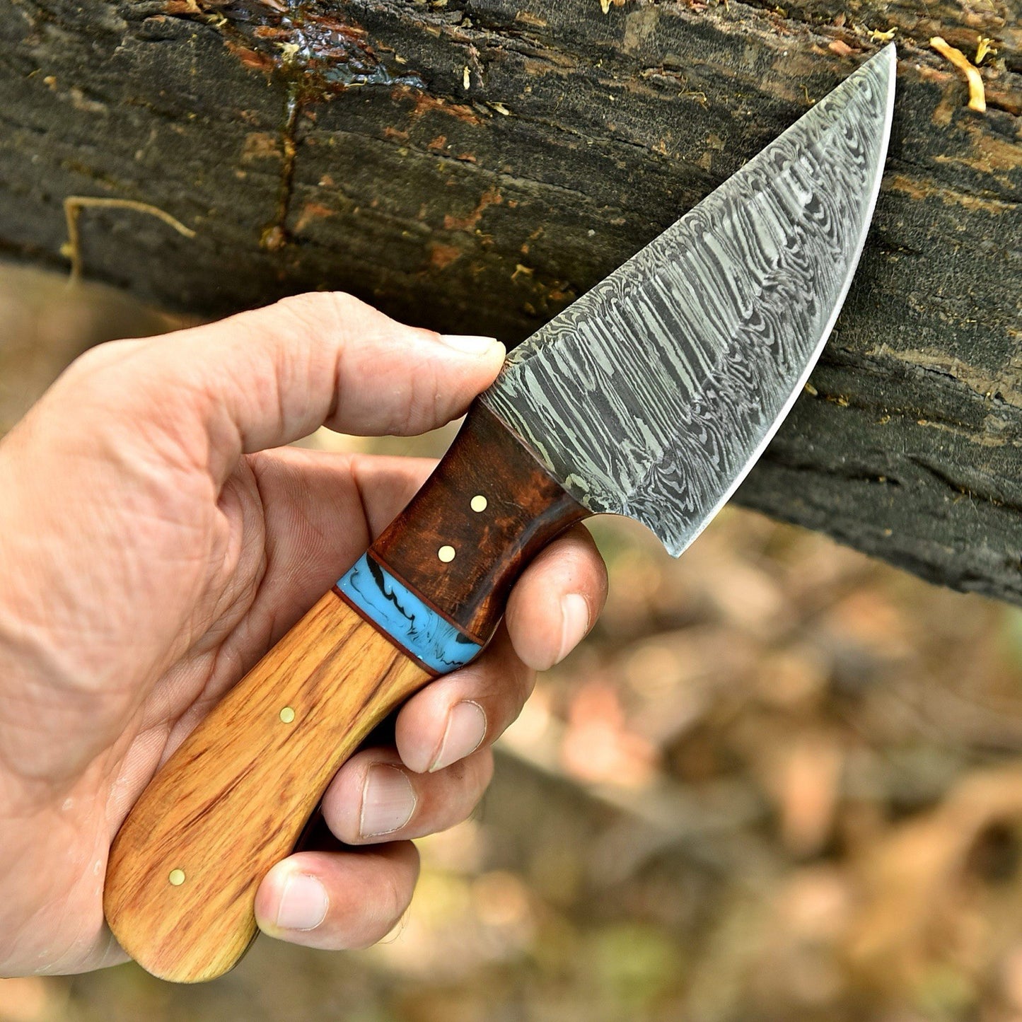 Hanmade Outdoor Skinner Fix Blade Knife With Leather Cover