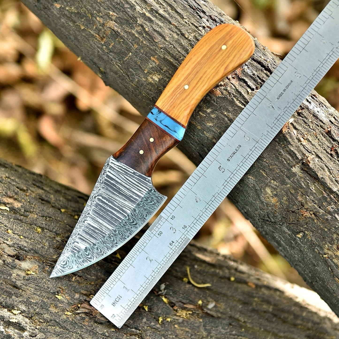Hanmade Outdoor Skinner Fix Blade Knife With Leather Cover