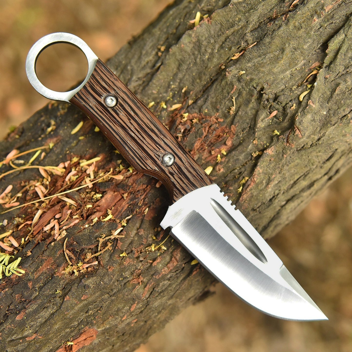 Stainless Steel Fixed Blade Knife 8.5" – Wenge Wood Handle | DRSKNIVES HUB