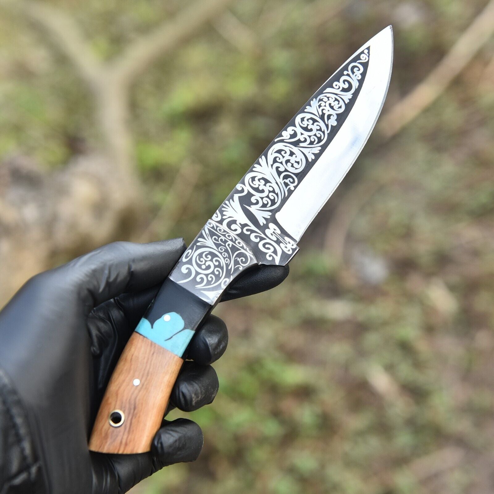 9" Hand-Forged Crocodile Dundee Hunting Bowie Knife with Sheath – High Polish Survival Blade | DRSKNIVES HUB