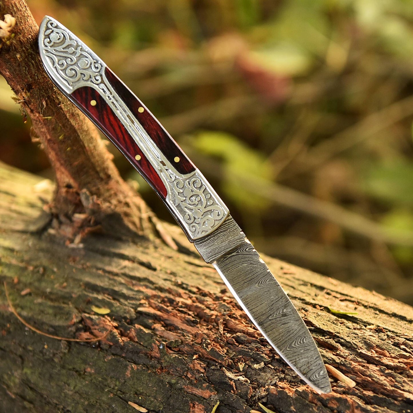 Handmade Damascus Steel Folding Pocket Knife – Skinning, Hunting & Survival EDC | DRSKNIVES HUB
