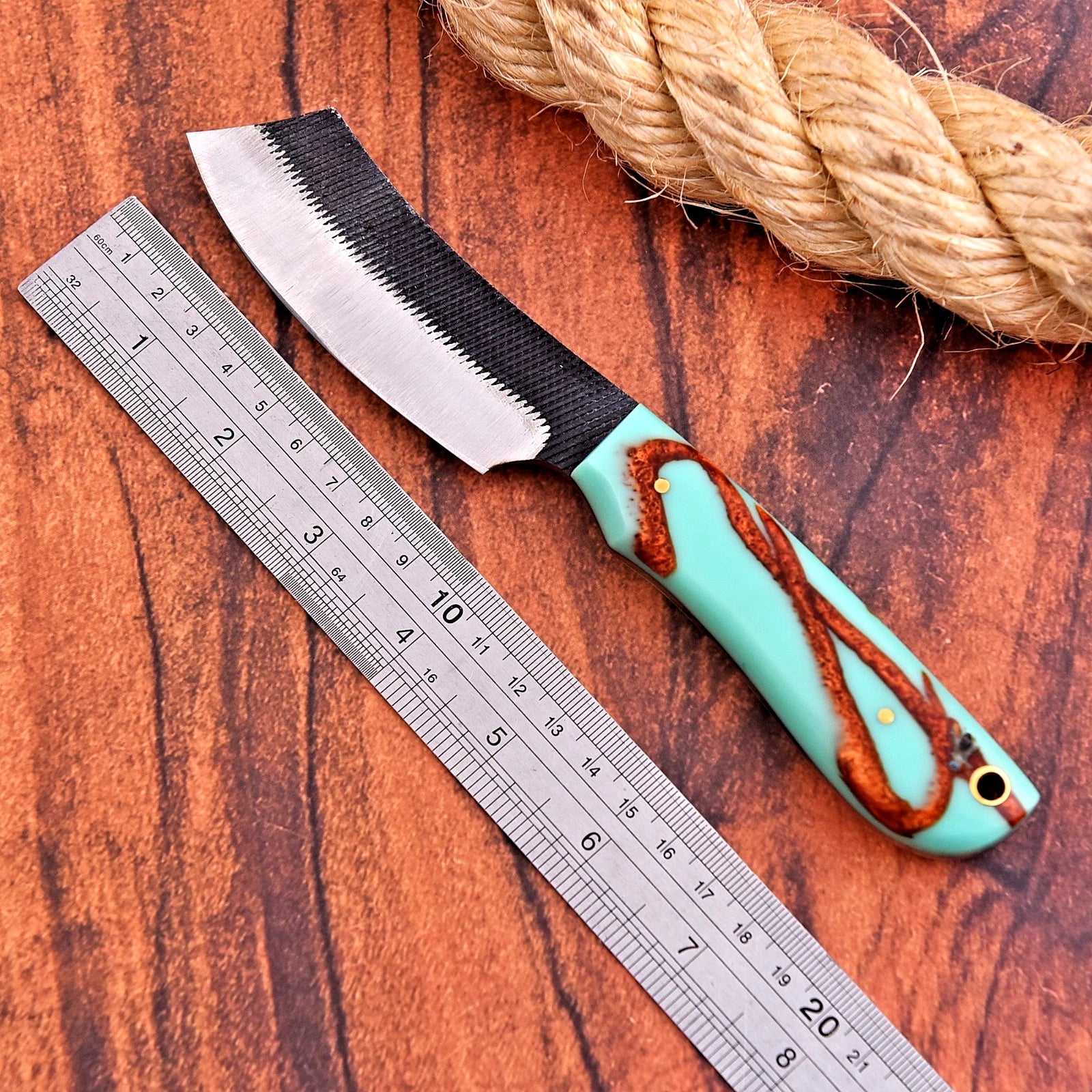 Bull Cutter Knife High Carbon Steel Blade Cowboys Bull Cutter Knife With Leather Sheath Cover