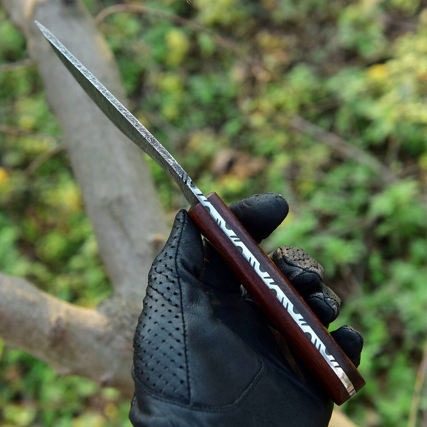 Damascus Steel Kukri Knife | EDC Knife | Rosewood Handle | | DRSKNIVES HUB