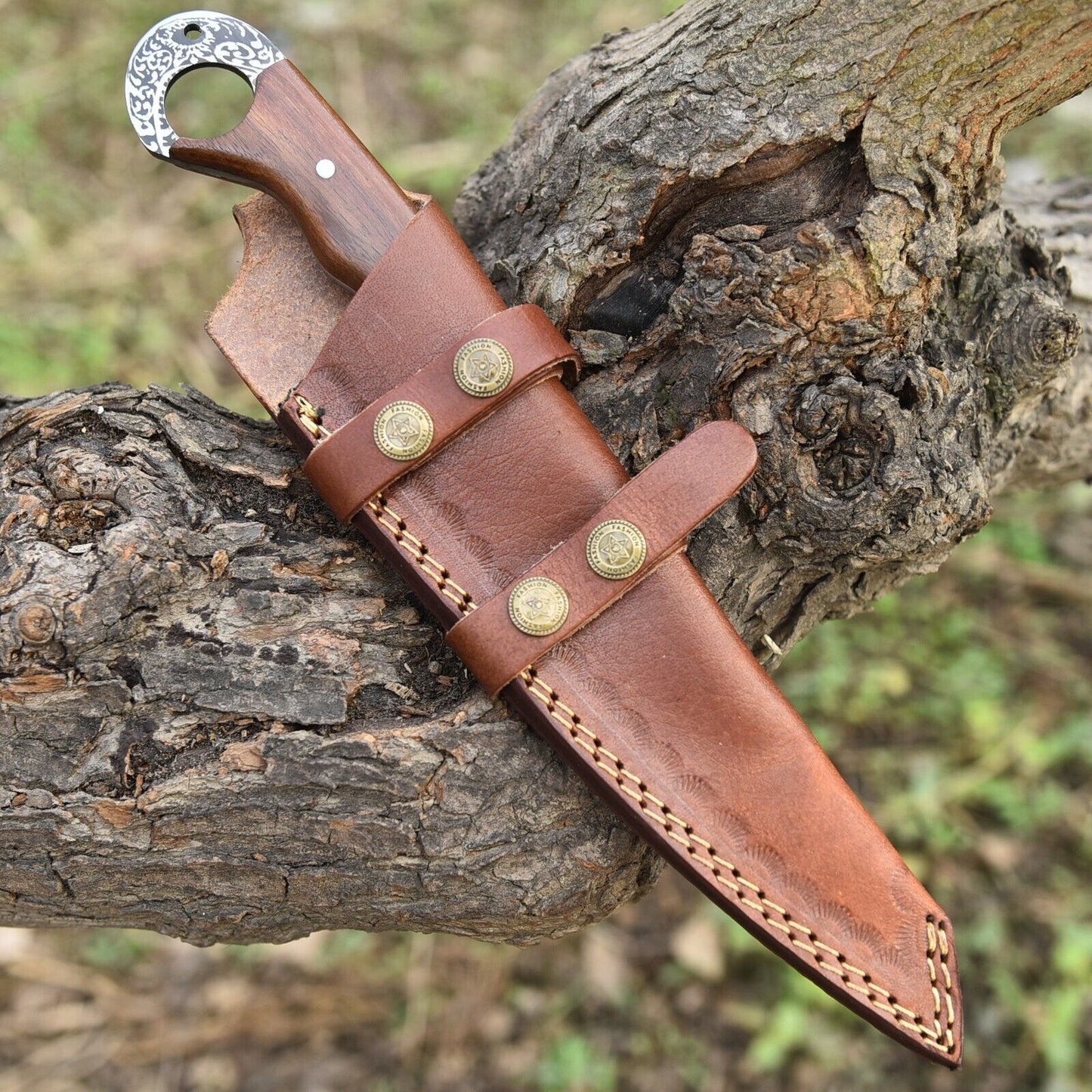 Hand‑Forged D2 Steel Hunting & Camping Skinner Knife – 12″ Overall w/ Sheath | DRSKNIVES HUB
