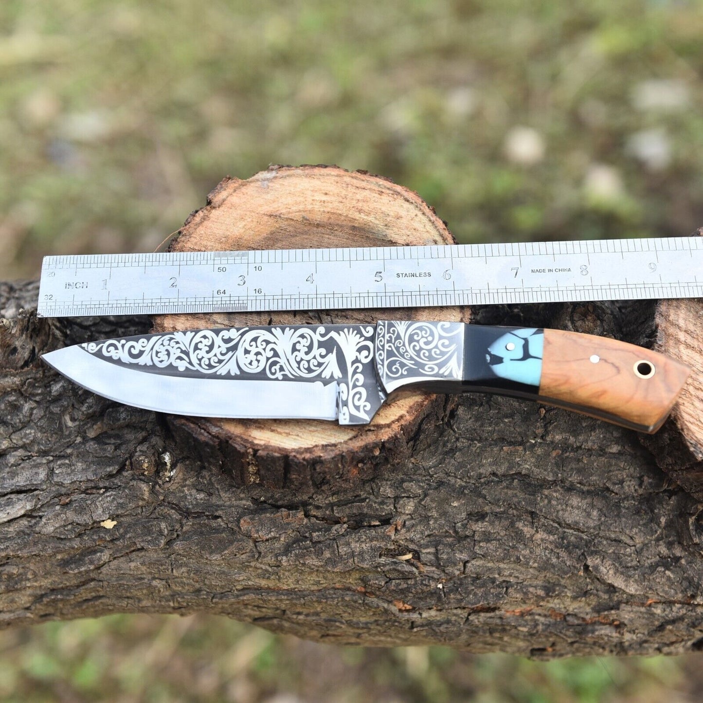 9" Hand-Forged Crocodile Dundee Hunting Bowie Knife with Sheath – High Polish Survival Blade | DRSKNIVES HUB