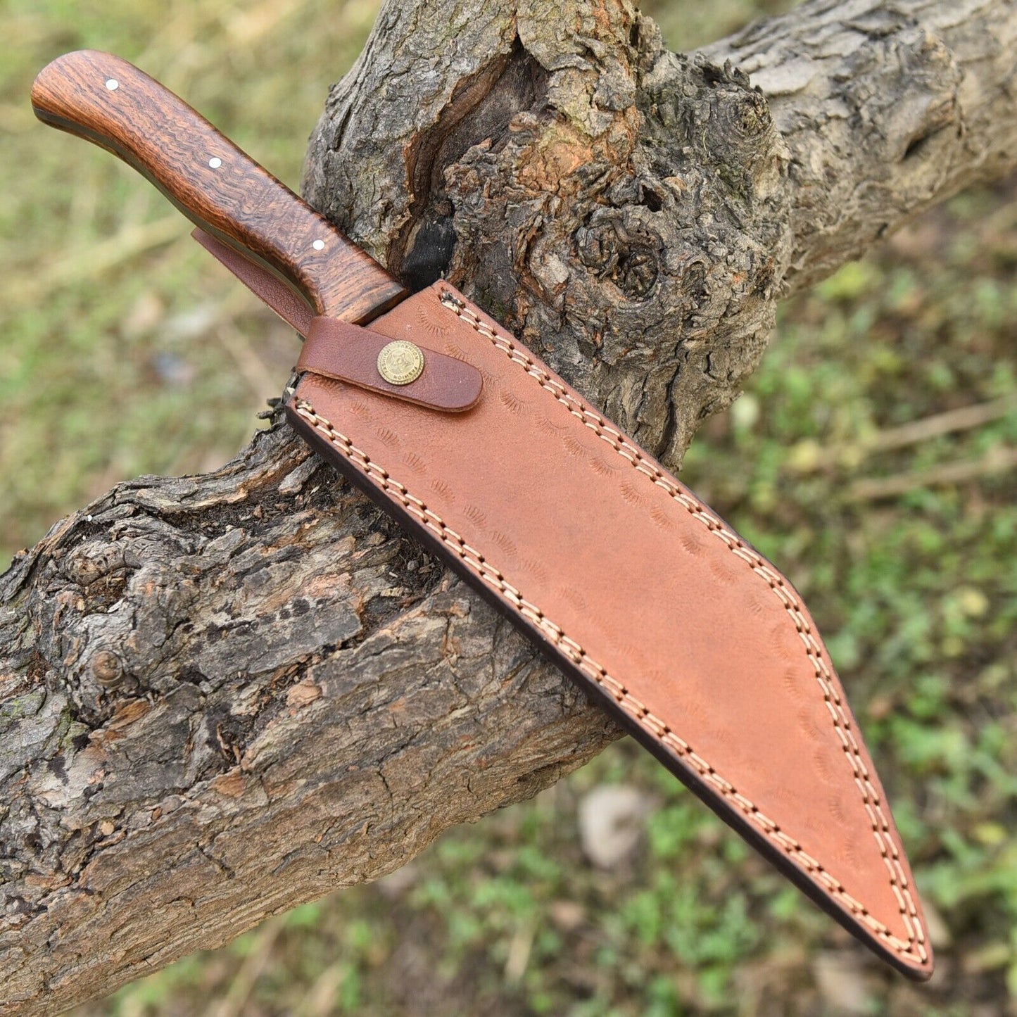 Custom Handmade D2 High‑Carbon Steel Seax Knife – 15″ Hunting & Camping Blade | DRSKNIVES HUB
