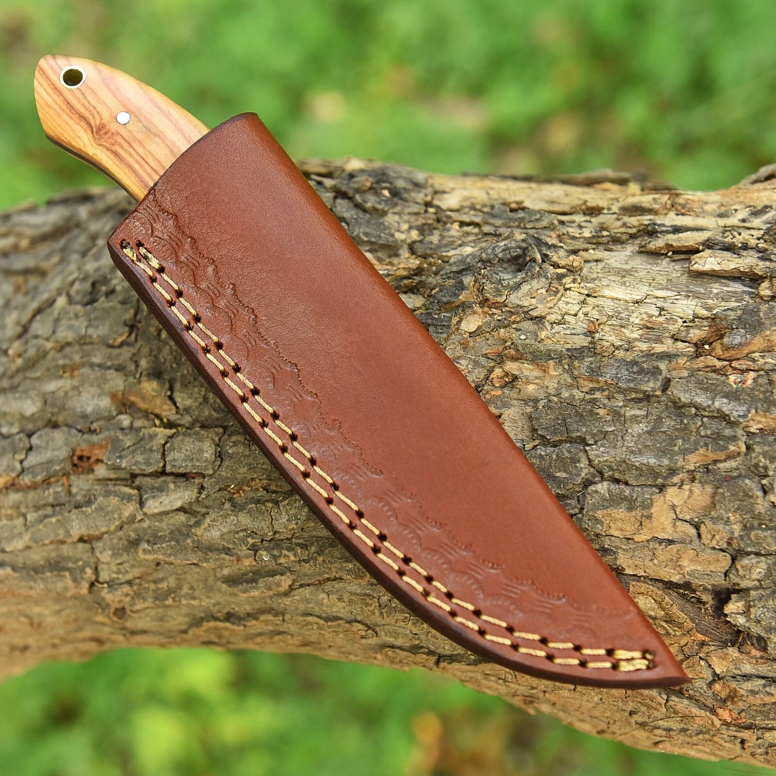 8" Hand-Forged Skinning Knife – 1095 High Carbon Steel Fixed Blade with Leather Sheath | DRSKNIVES HUB