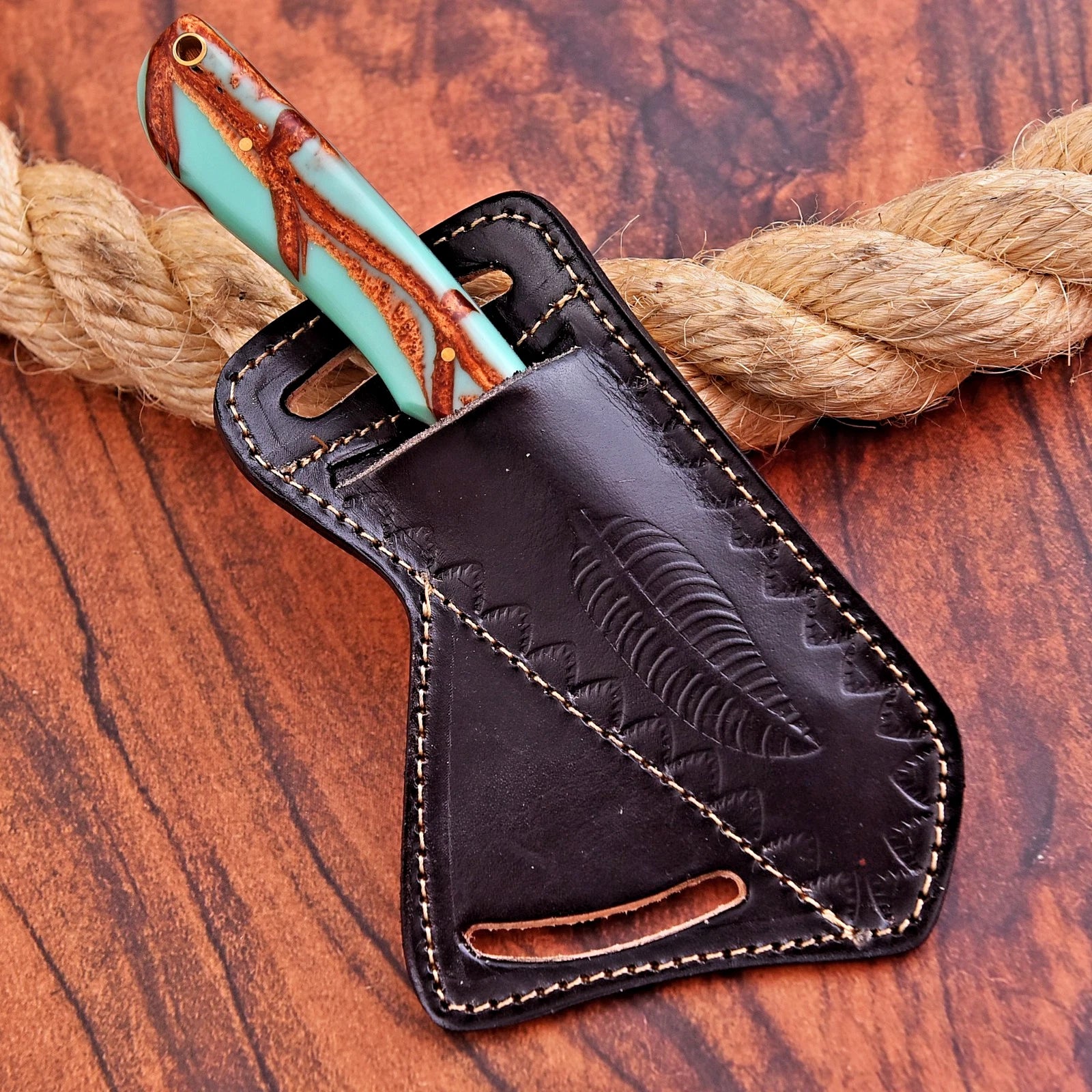 Bull Cutter Knife High Carbon Steel Blade Cowboys Bull Cutter Knife With Leather Sheath Cover