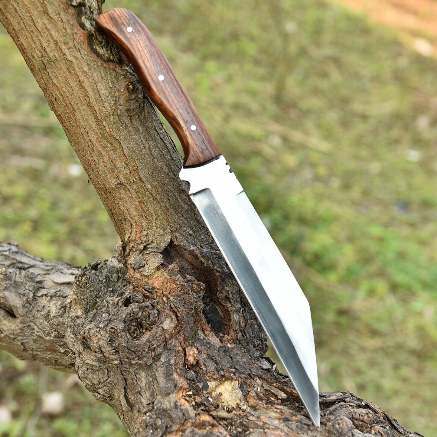 Custom Handmade D2 High‑Carbon Steel Seax Knife – 15″ Hunting & Camping Blade | DRSKNIVES HUB