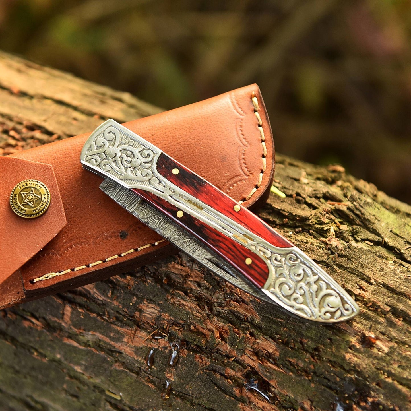 Handmade Damascus Steel Folding Pocket Knife – Skinning, Hunting & Survival EDC | DRSKNIVES HUB