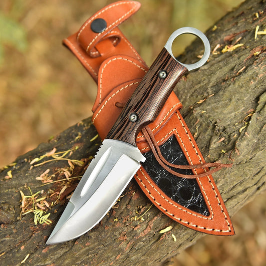 Stainless Steel Fixed Blade Knife 8.5" – Wenge Wood Handle | DRSKNIVES HUB