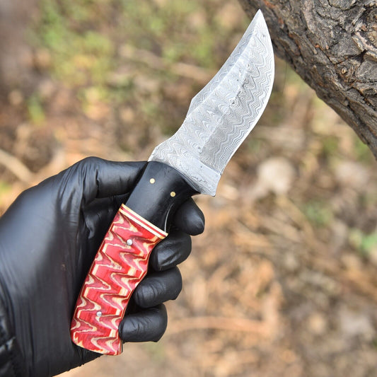 Custom Handmade Damascus Hunting Knife – 8” Hand-Forged Twist Pattern Blade | DRSKNIVES HUB