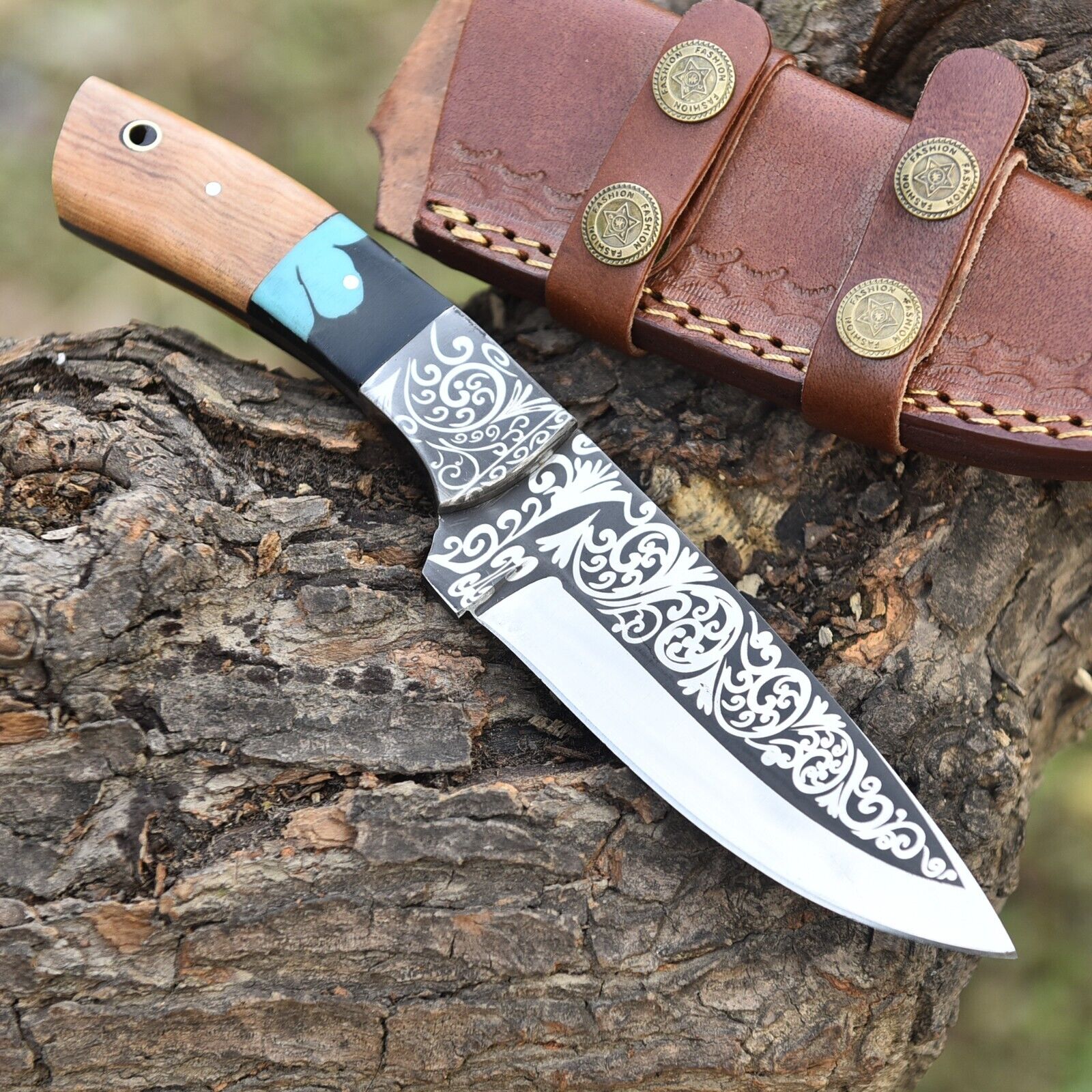 9" Hand-Forged Crocodile Dundee Hunting Bowie Knife with Sheath – High Polish Survival Blade | DRSKNIVES HUB