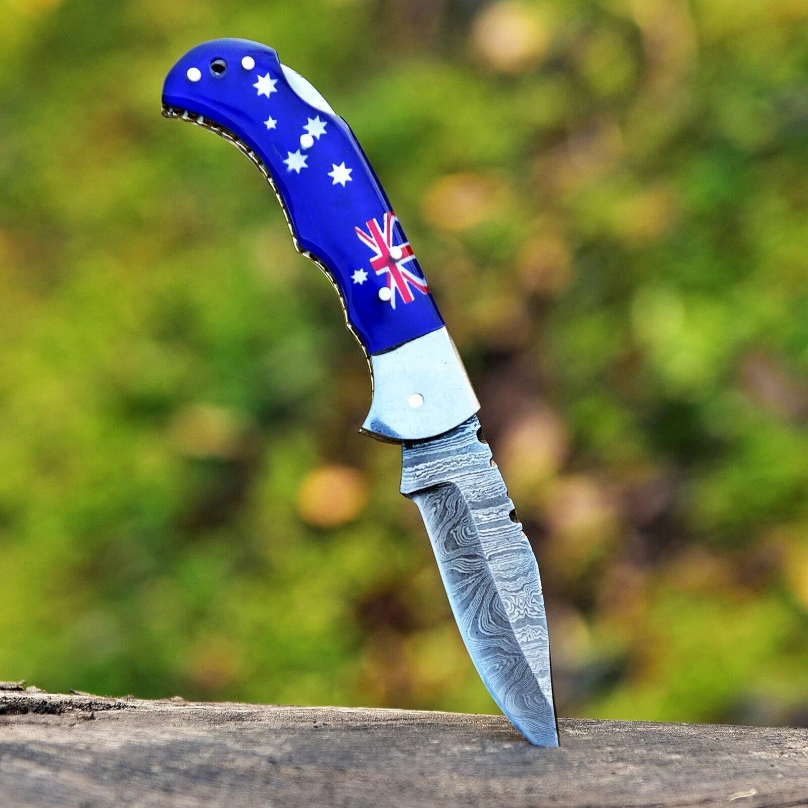 Custom Handmade Damascus Steel Folding Pocket Knife – 4" Camping EDC Knife with Leather Sheath | DRSKNIVES HUB