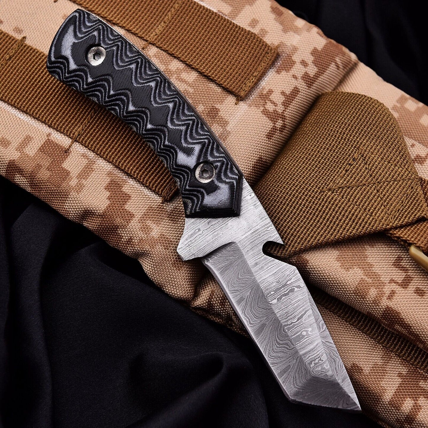 Custom Hand Forged Damascus Steel Hunting Tactical Skinner Knife – 10" Full Tang with Leather Sheath| DRSKNIVES HUB